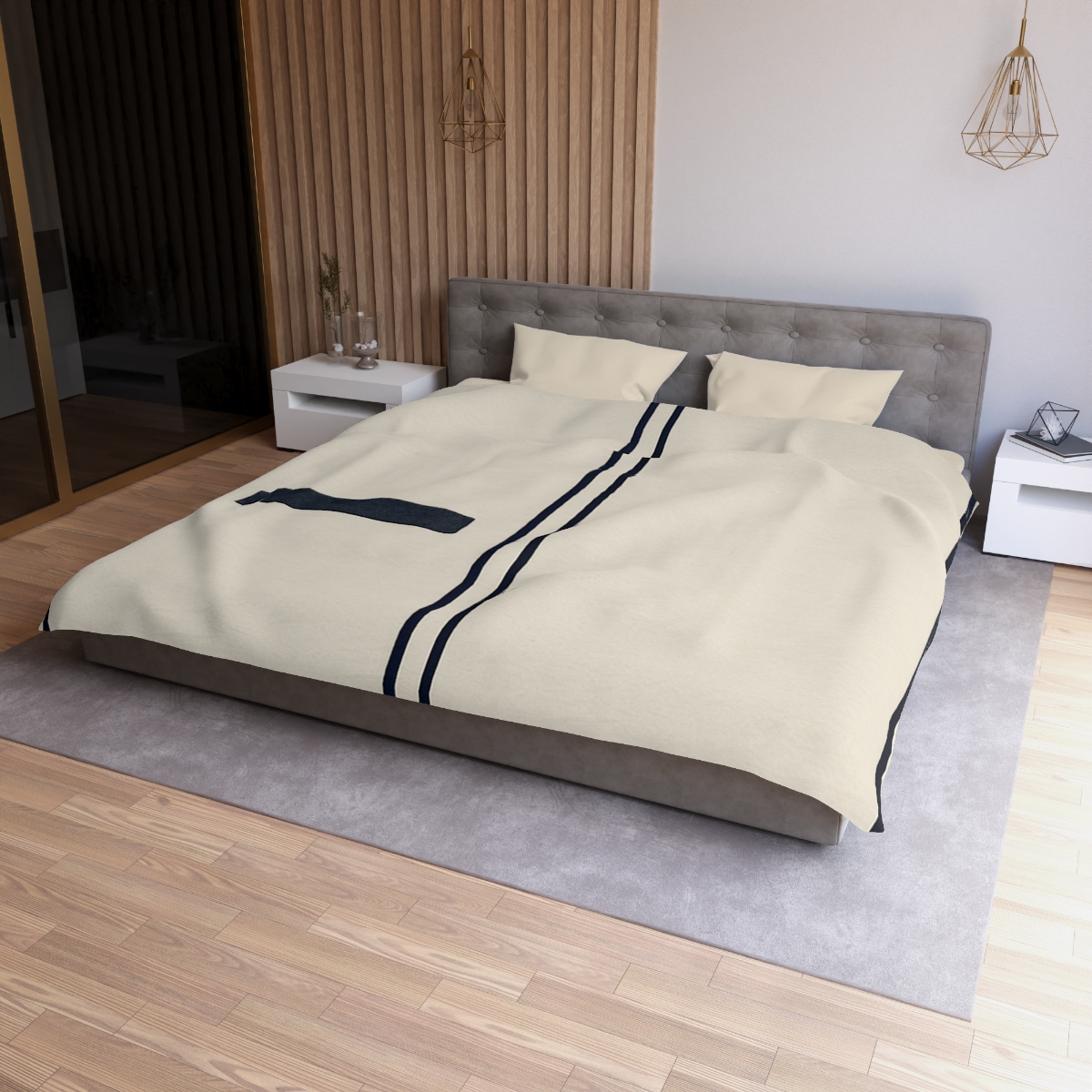 Twin Frames With Offset Bar designer printed duvets