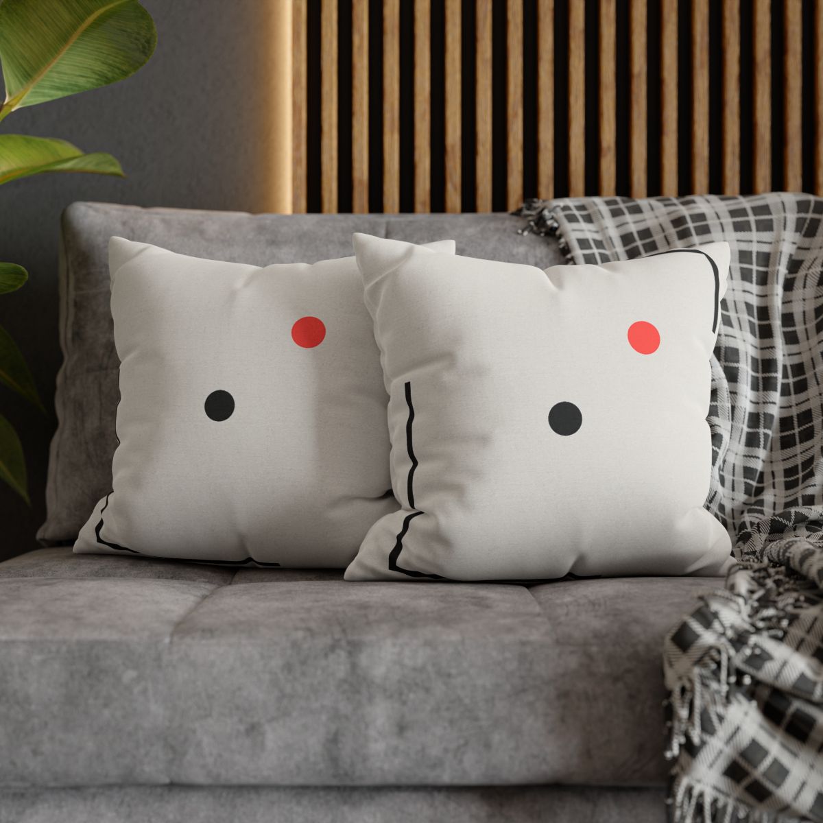Nested Corner Frames With Two Dots trendy patterned pillow cases