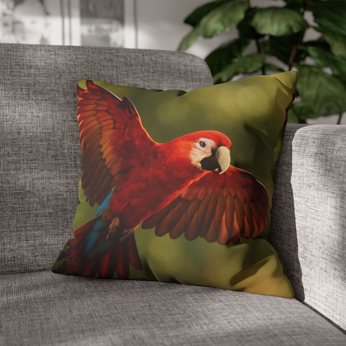 Scarlet Arc Macaw In Flight trendy patterned pillow cases