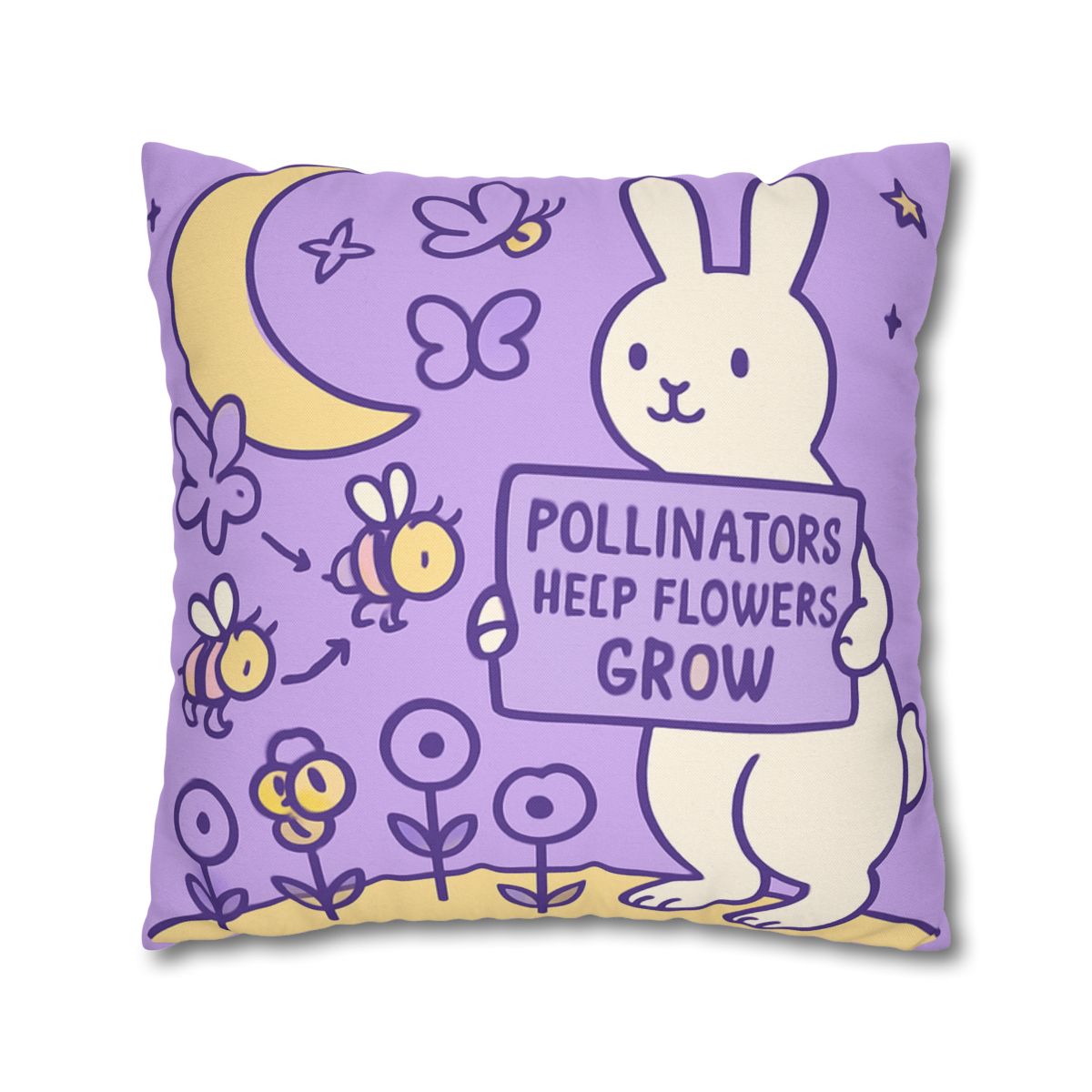 Moon Garden Pollinator Parade custom pillow cases