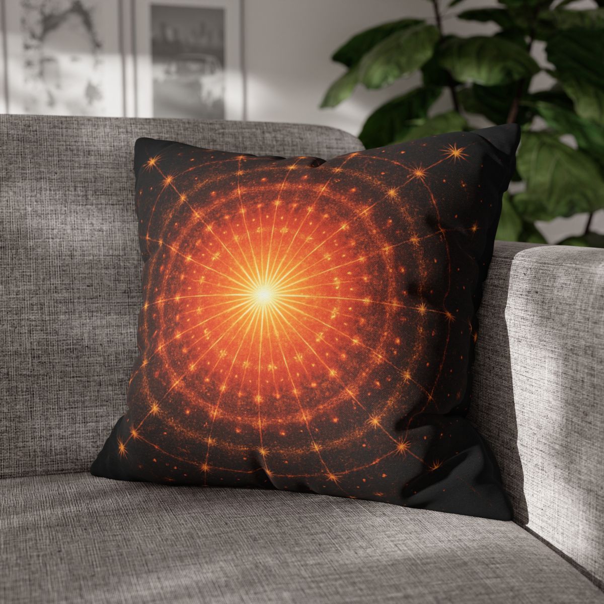Photon Burst Mandala soft cotton pillow cases