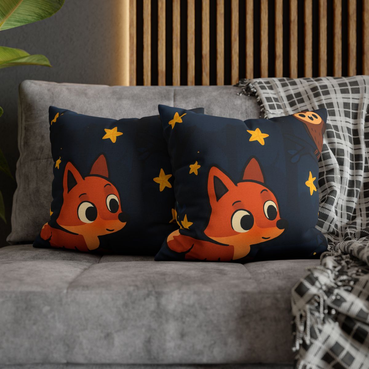 Cosmic Forest Fox personalized pillow covers