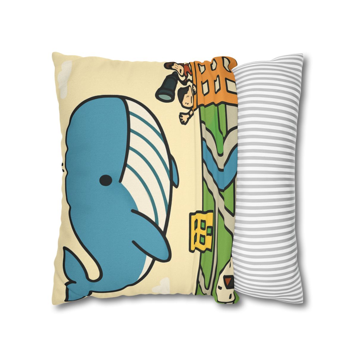 Sky Whale Over The Map City custom pillow cases
