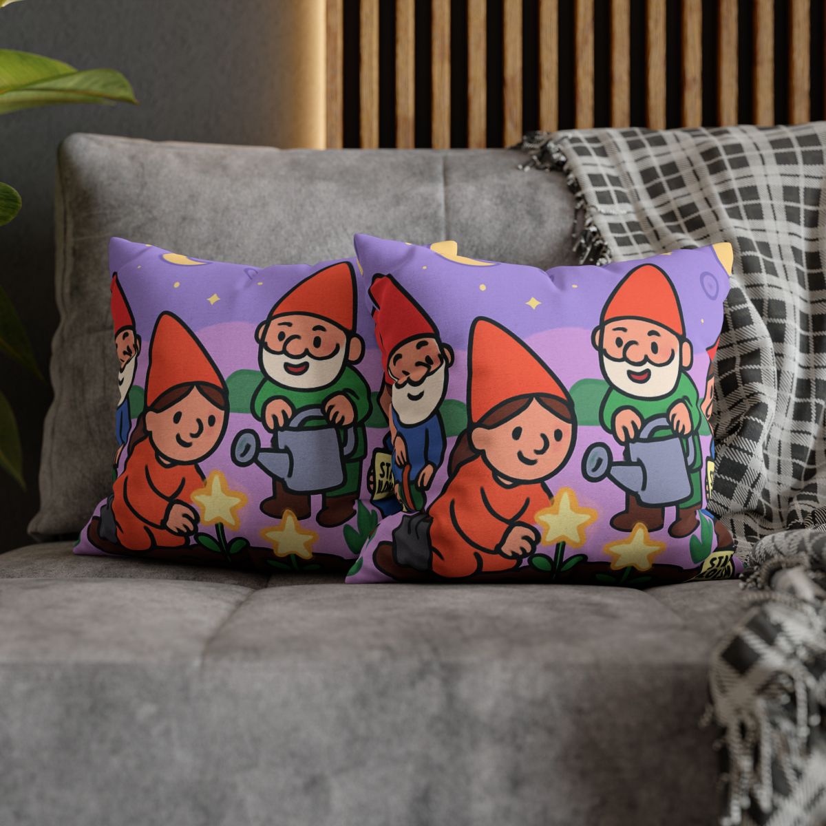 Galactic Garden Gnomes unique gift pillow cases