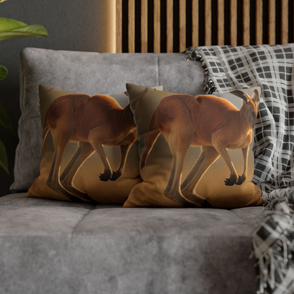 Ember Hop Red Kangaroo trendy patterned pillow cases