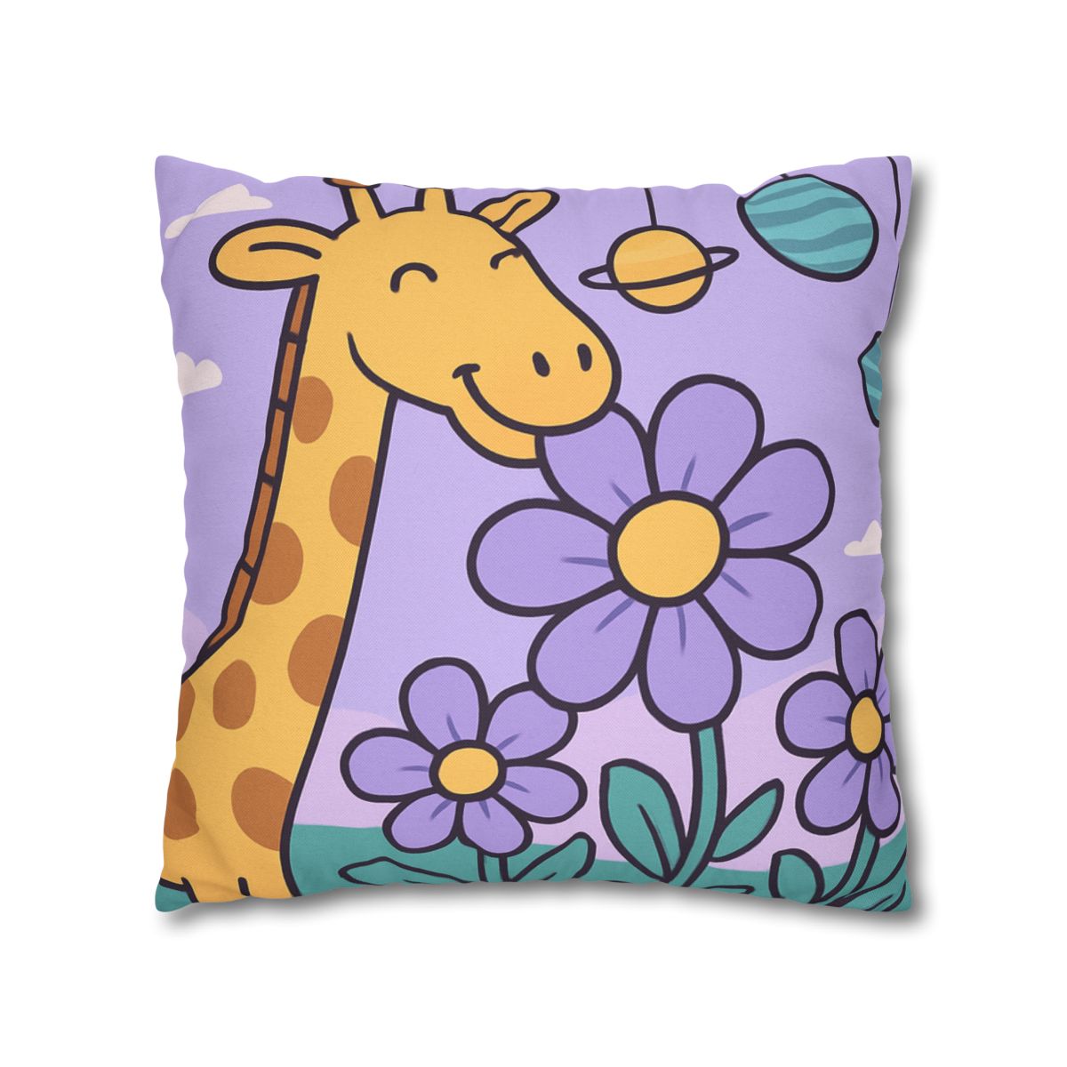 Galaxy Garden Giraffe trendy patterned pillow cases