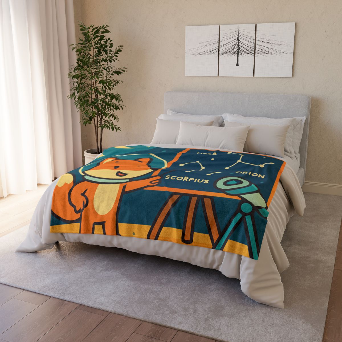 Starlight Science Fox personalized cozy blankets