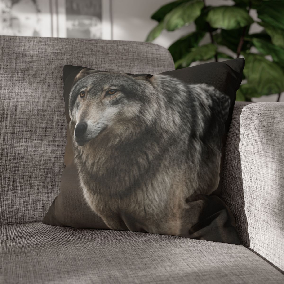 Silver Gaze Gray Wolf personalized pillow covers
