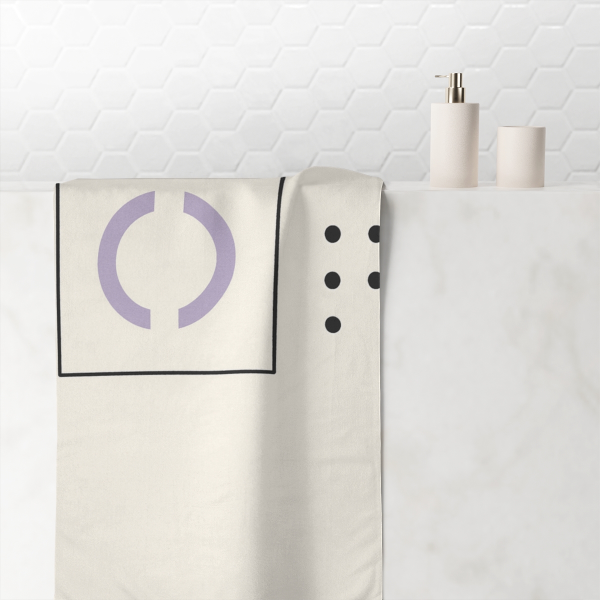 Open Frame With Arc Pair And Missing Dot Grid stylish beach towels