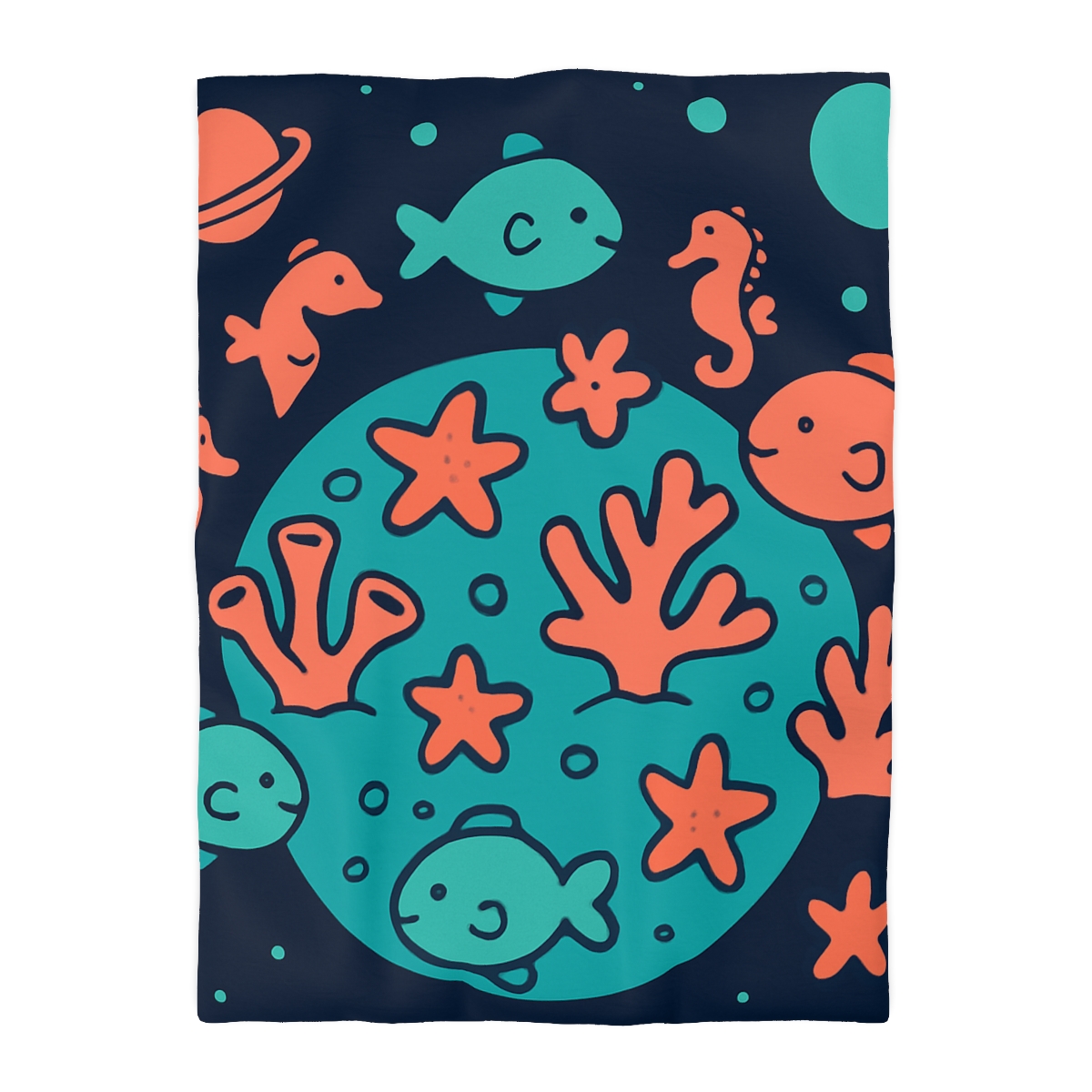 Cosmic Coral Reef Planet custom duvets