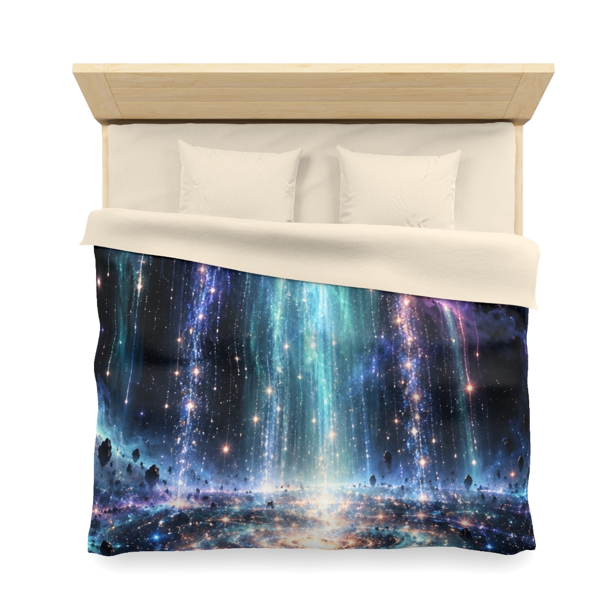 Aurora Starfall Cascade designer printed duvets [AI-3dc4d35a-f830201efe79]