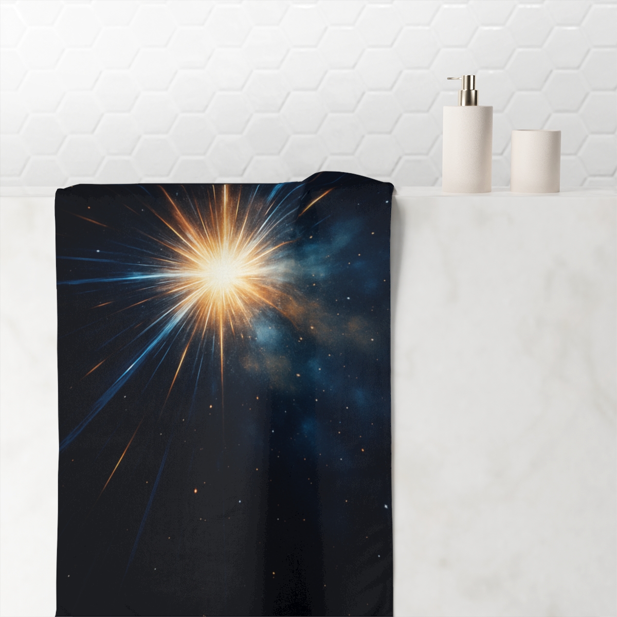 Radiant Starburst Driftfield personalized bath towels