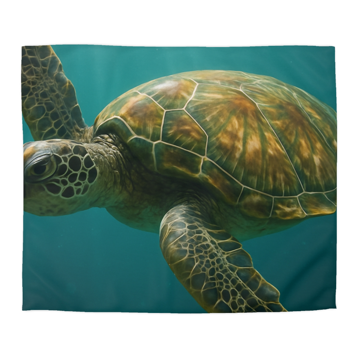 Gilded Drift Green Sea Turtle stylish duvet covers