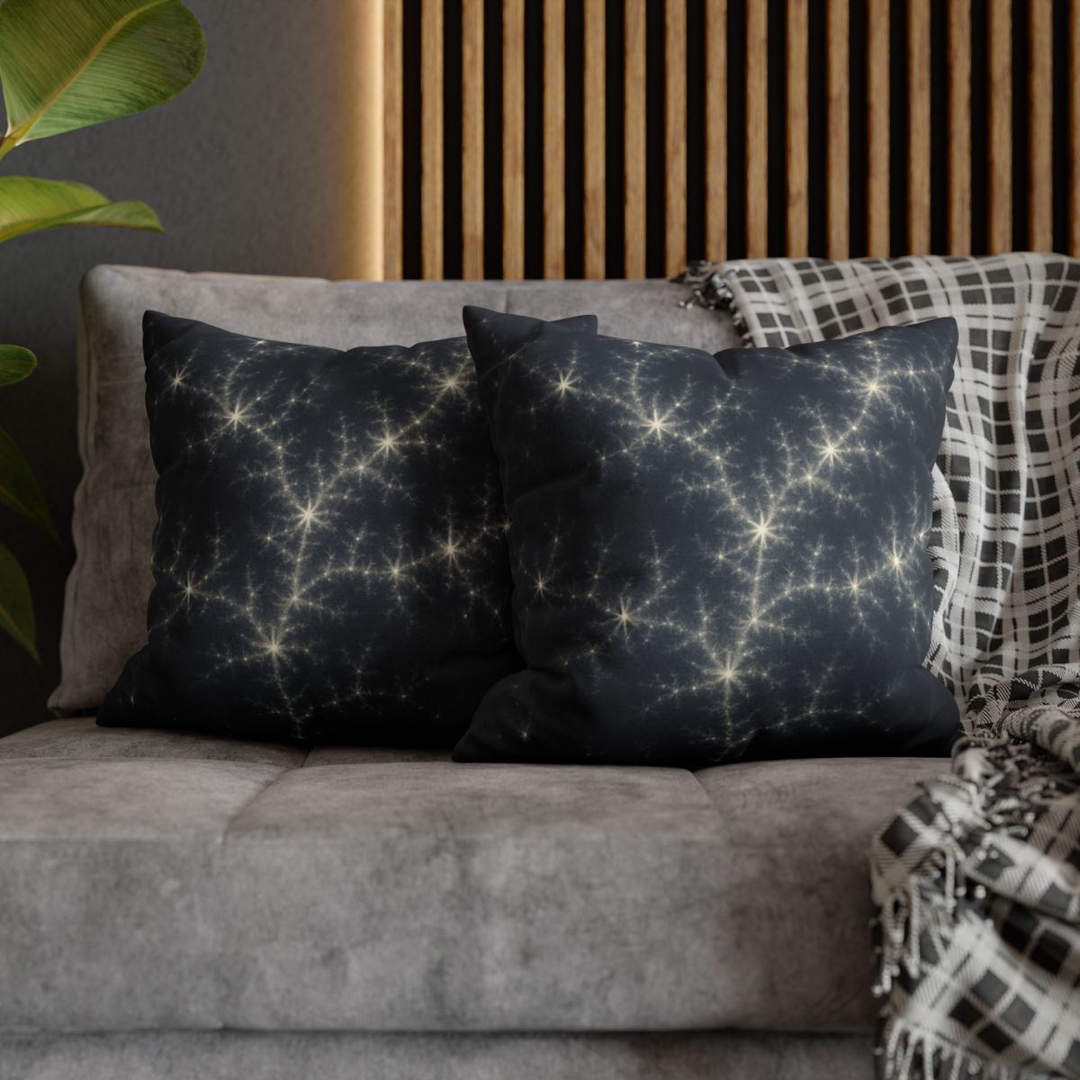 Starlit Fractal Cluster Drift stylish decorative pillowcases
