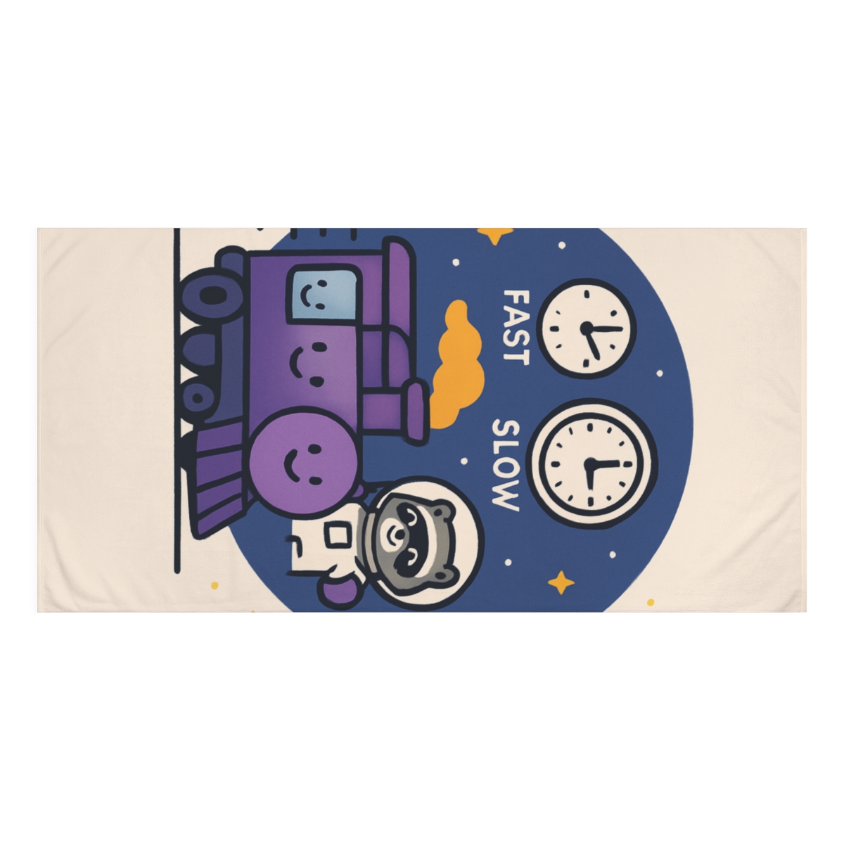 Time Dilation Train Through The Star Tunnel designer printed towels