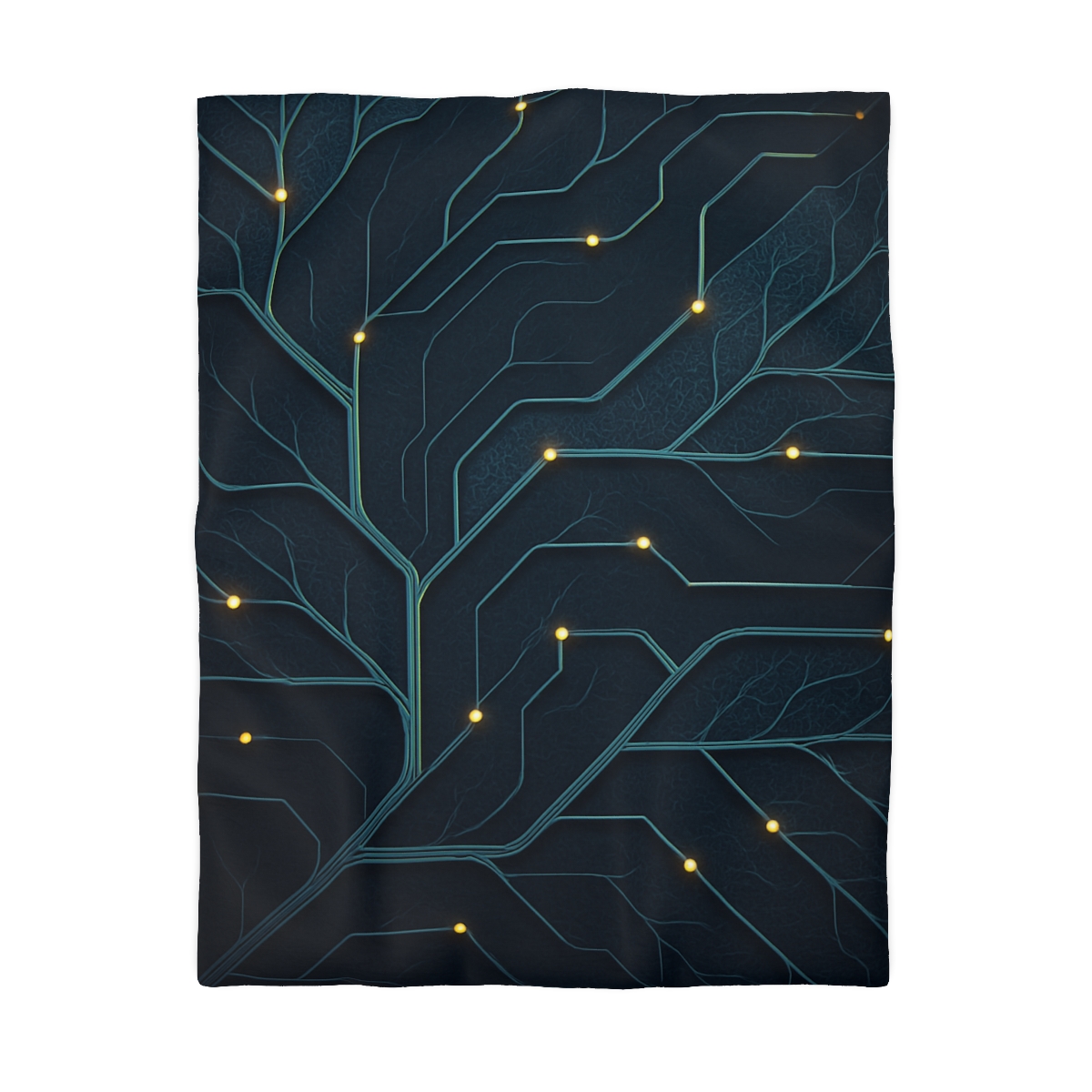 Leaf Vein Circuit Filigree designer printed duvets