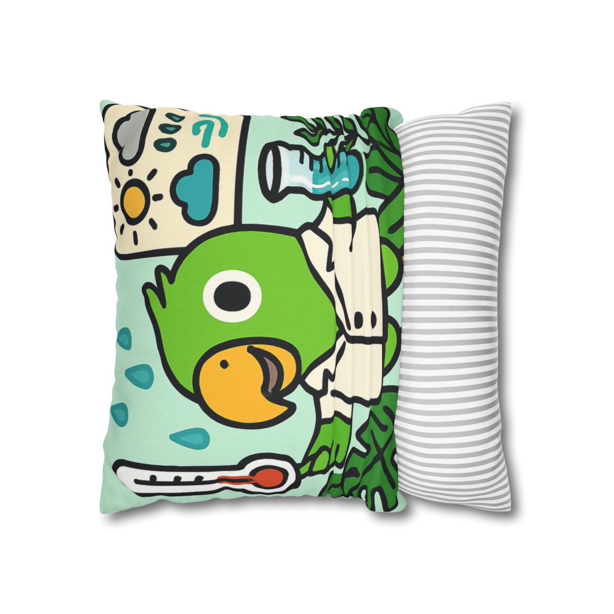 Rainforest Weather Lab With Parrot Scientist stylish decorative pillowcases