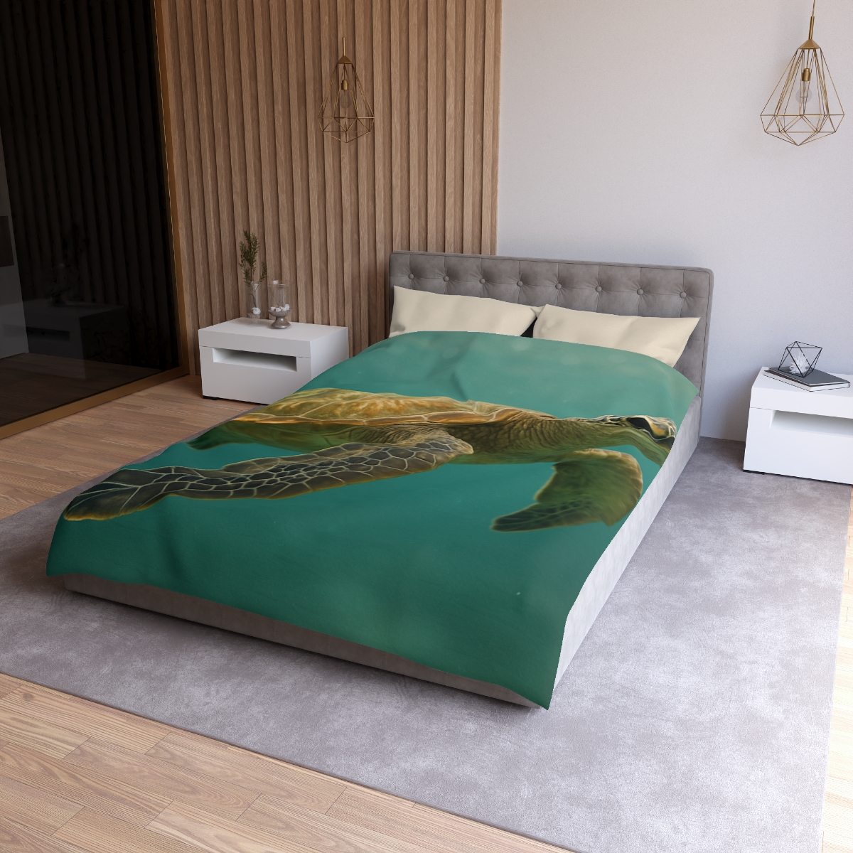 Amber Stillness Green Sea Turtle stylish duvet covers
