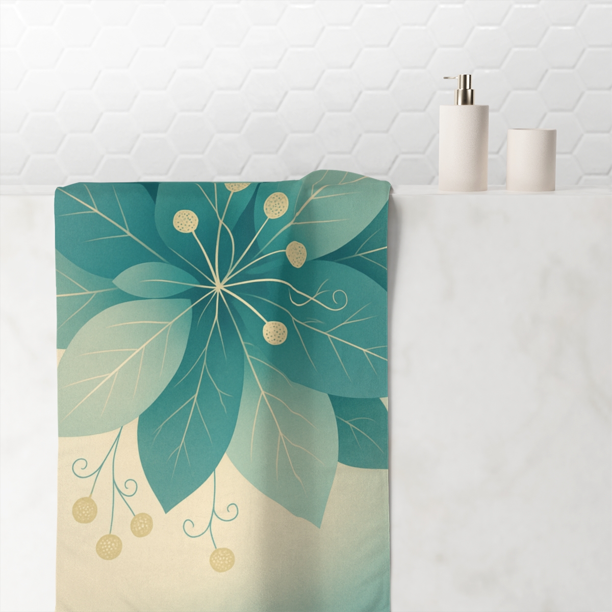 Petal Lattice Celestial Weave personalized bath towels