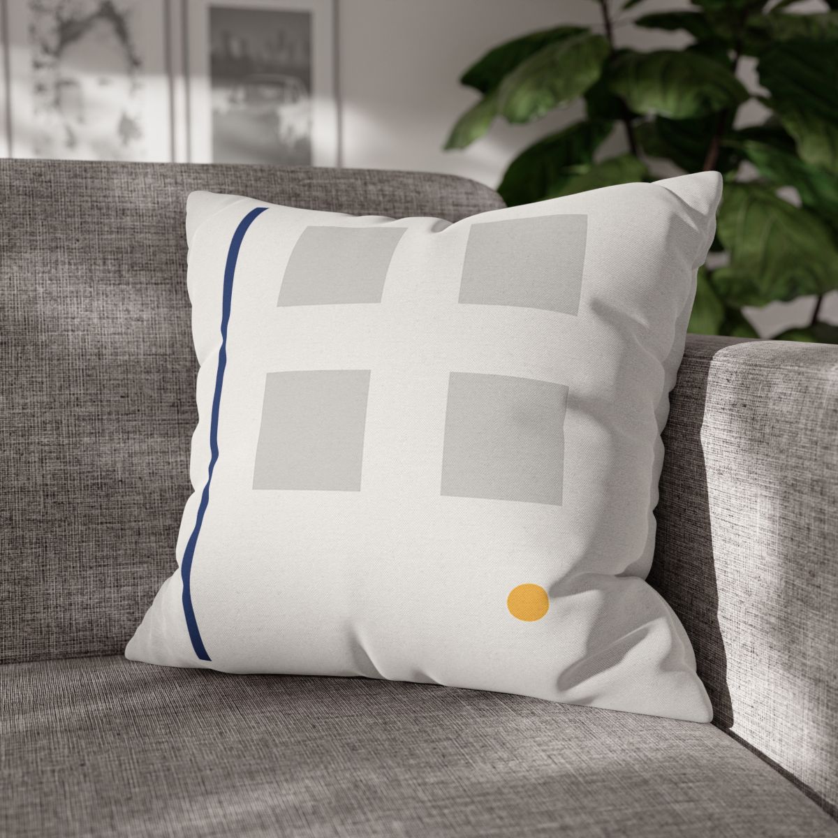 Sparse Grid With Missing Corner And Accent Point designer print pillow cases