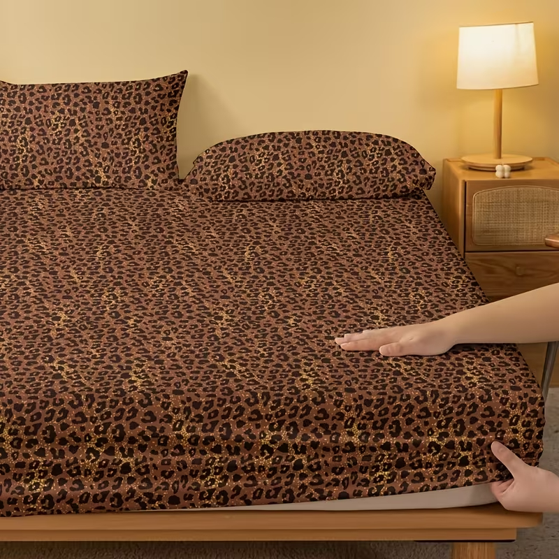 Decorative Printed Flannel Fitted Bed Sheet