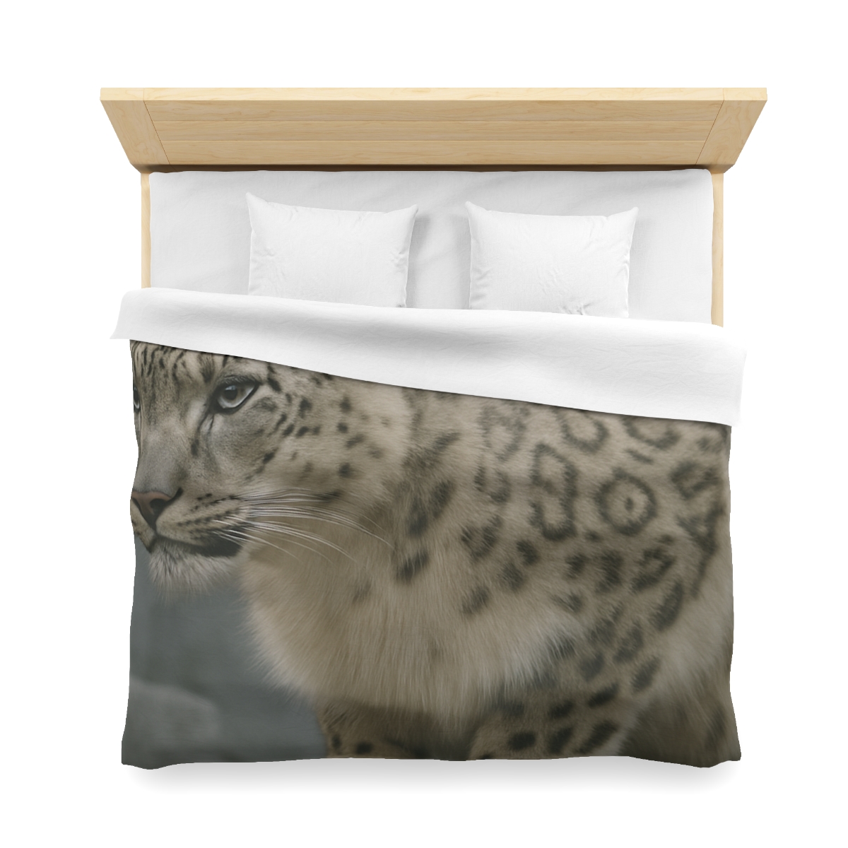 Silent Ridge Snow Leopard designer printed duvets