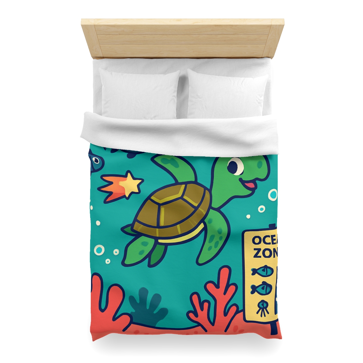 Coral Comet Turtle Parade unique patterned duvets