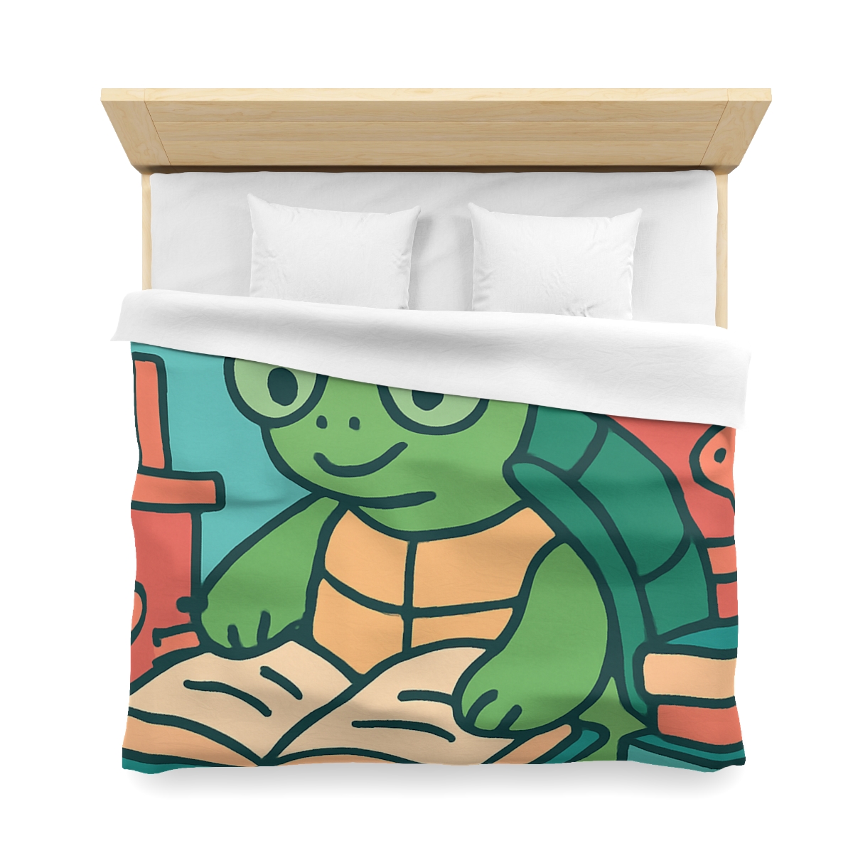 Underwater Library With Bookish Turtle designer printed duvets