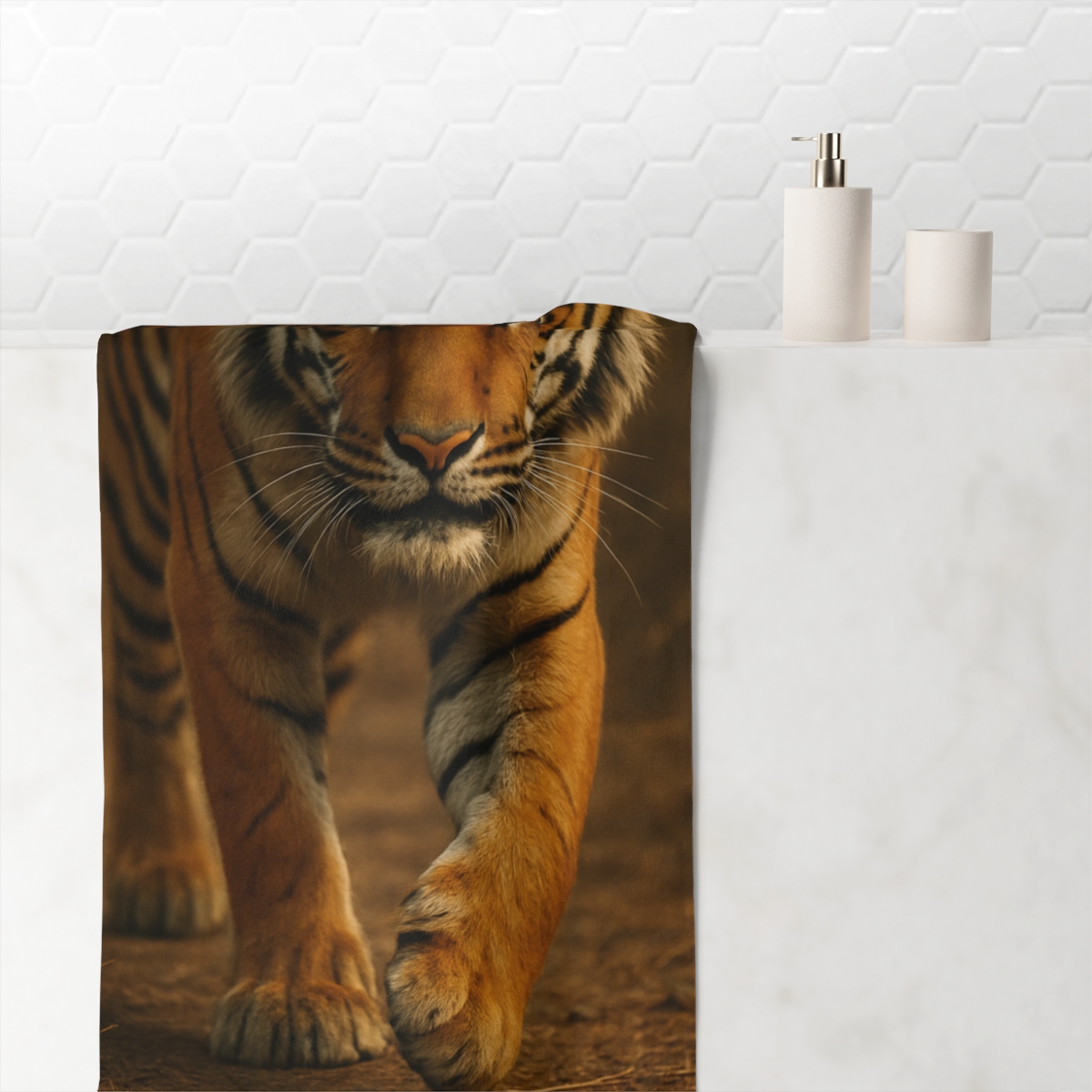 Amber Stalker Bengal Tiger designer printed towels