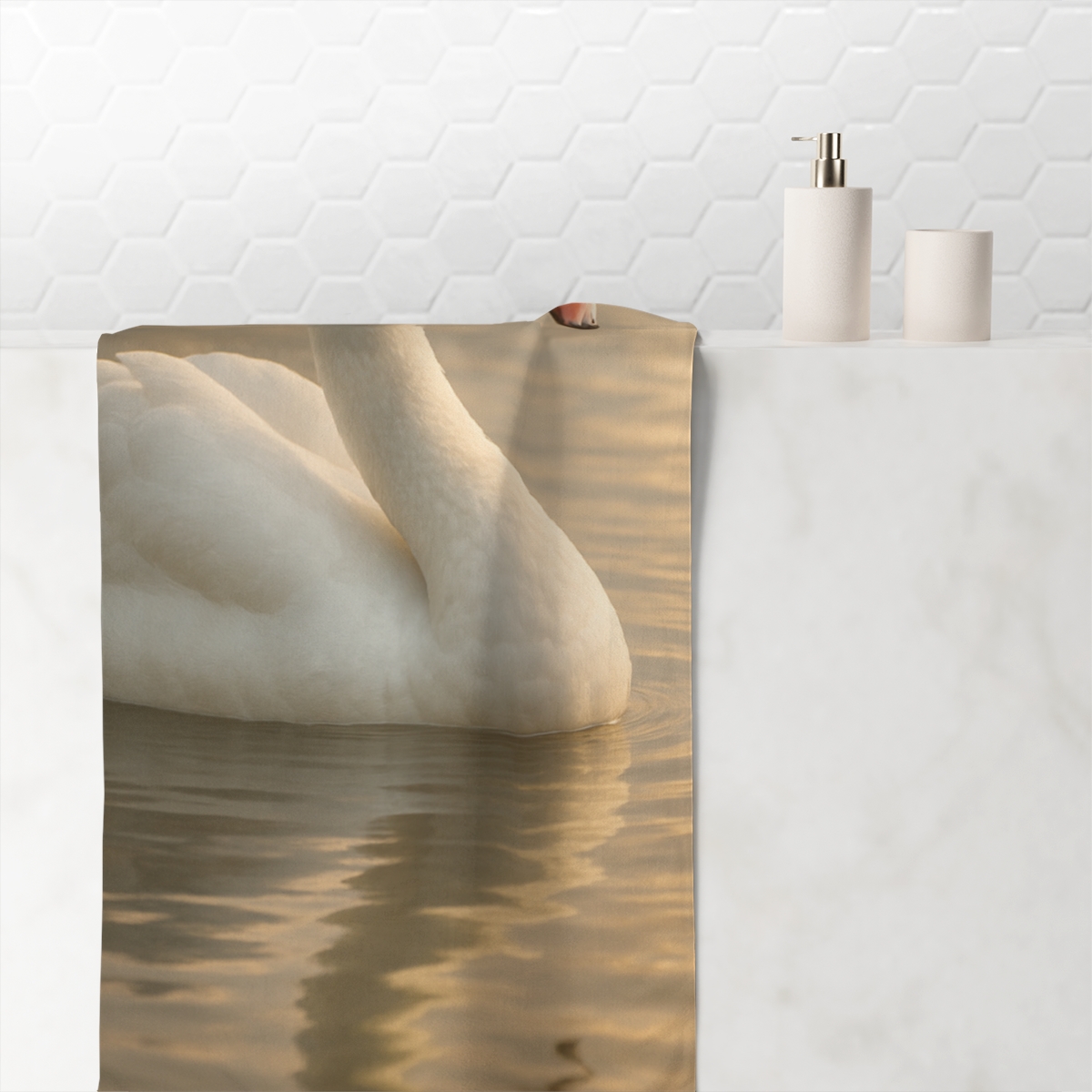 River Grace Swan designer printed towels