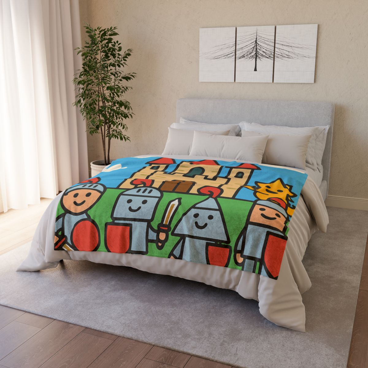 Castle Of Shape Knights soft fleece blankets