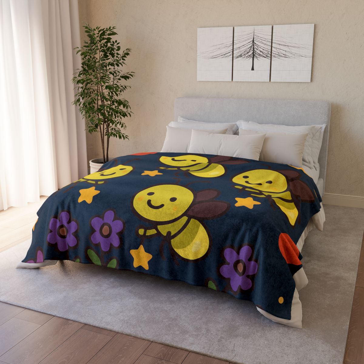 Galaxy Garden Of Singing Fireflies decorative home blankets