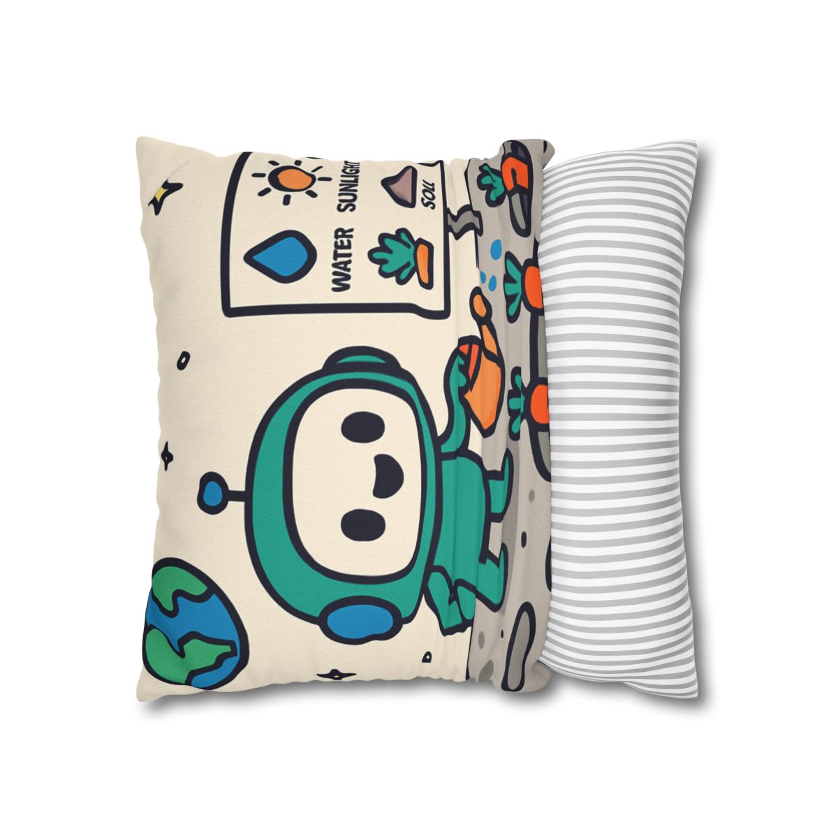 Moon Garden Robot Growing Crater Carrots unique gift pillow cases
