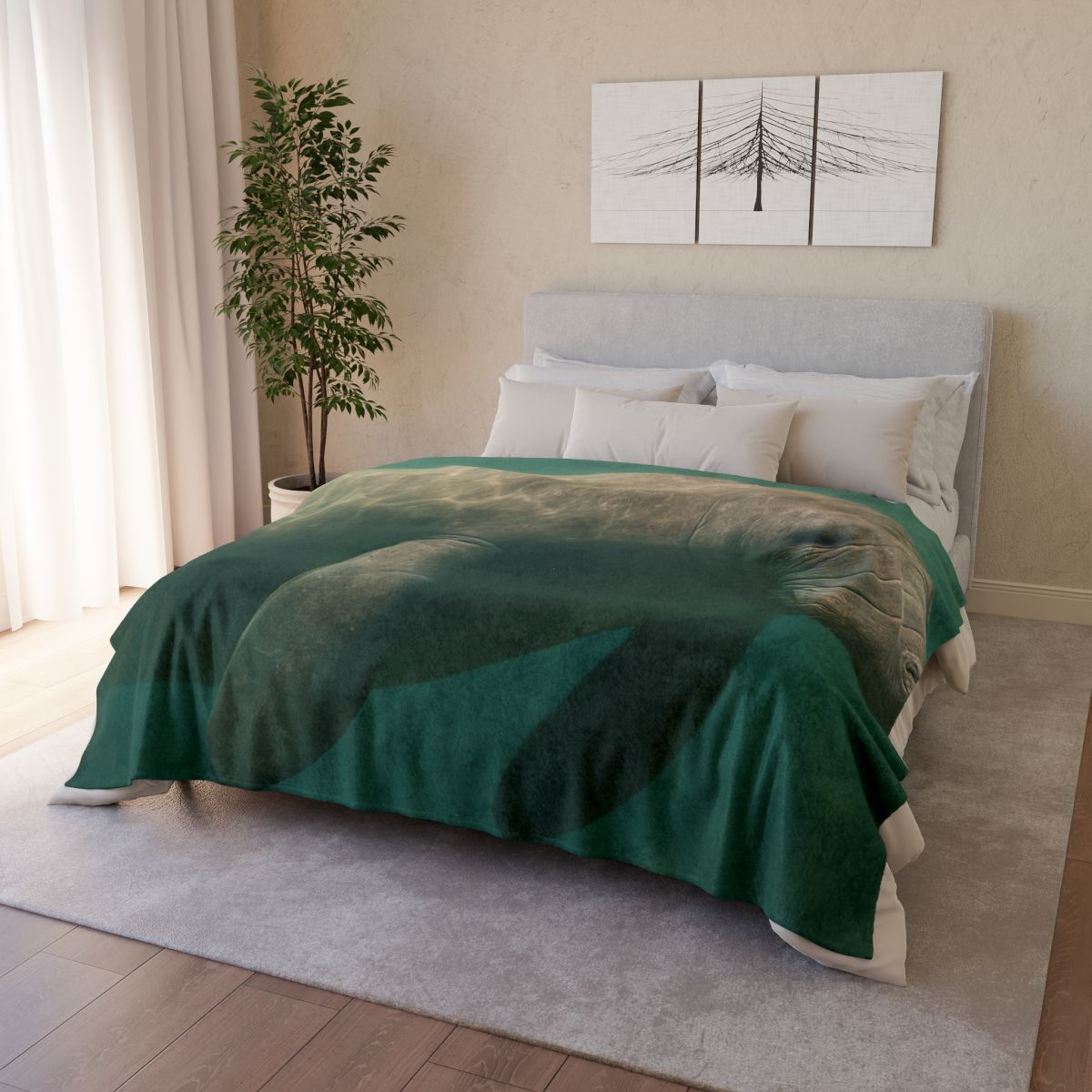 Quiet Drift West Indian Manatee personalized cozy blankets