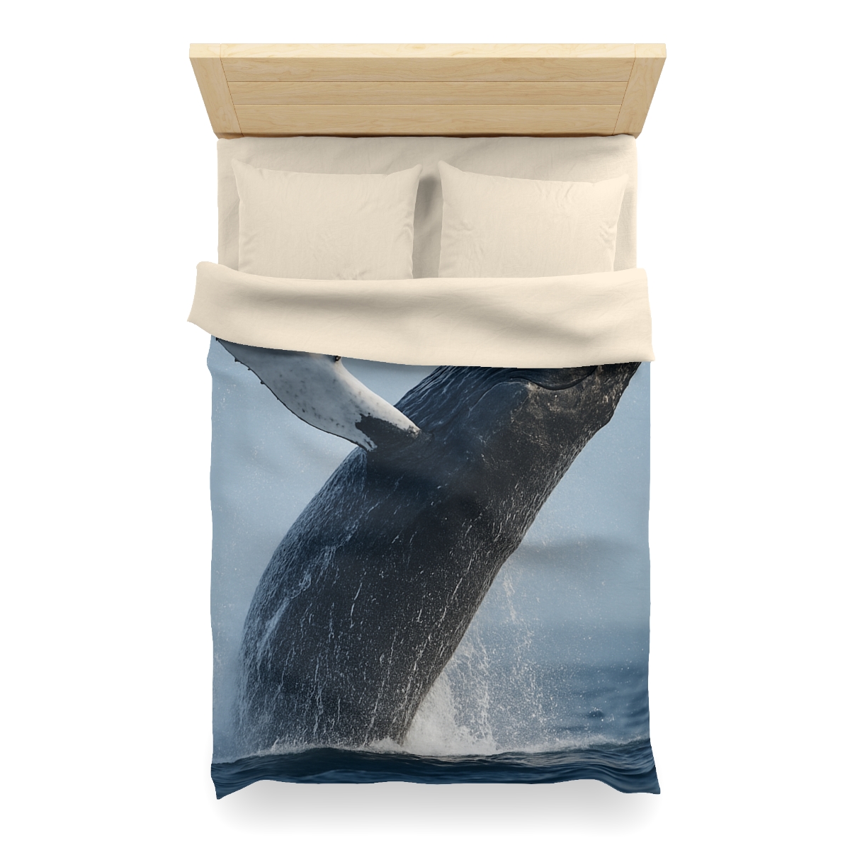 Humpback Whale Rising Calm designer printed duvets