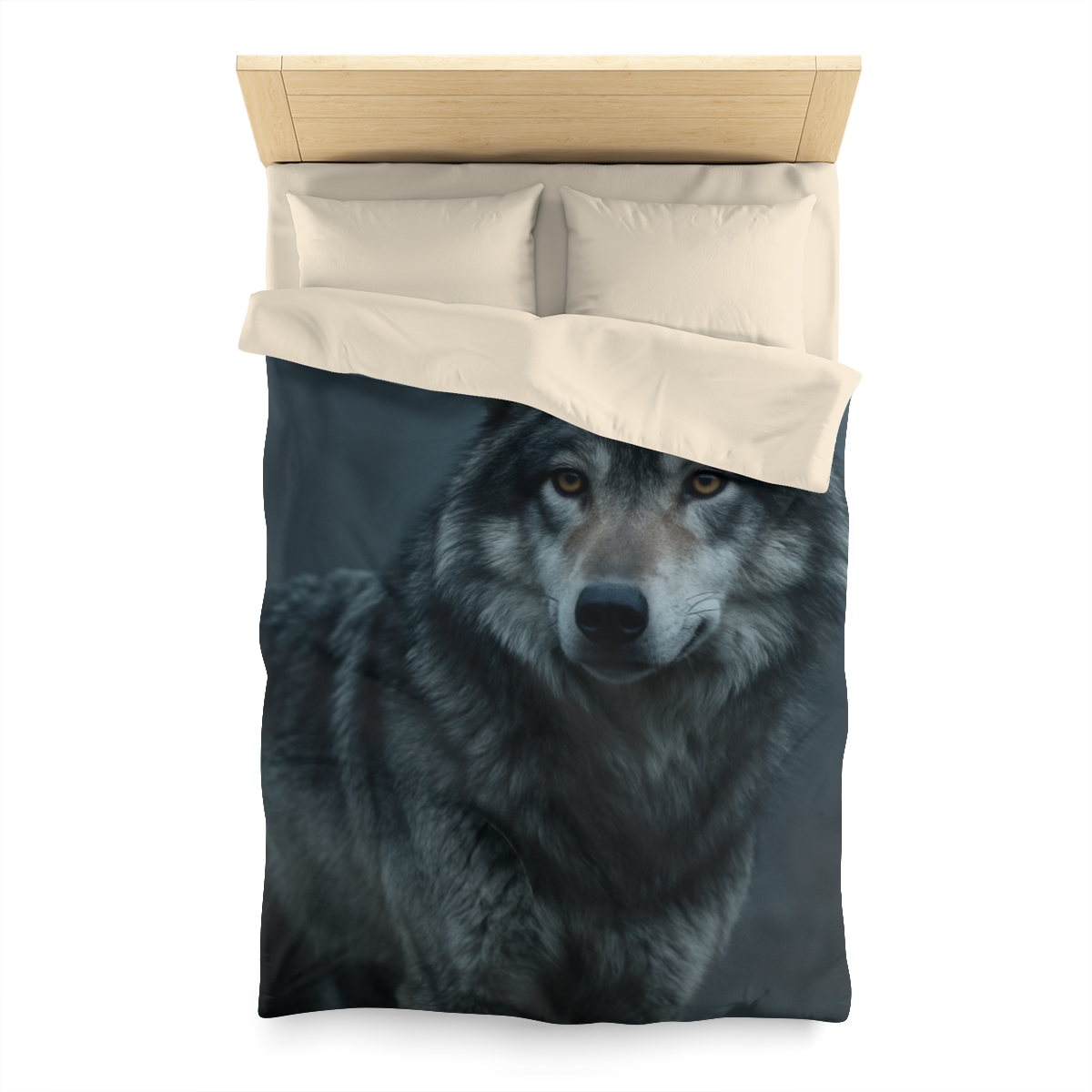 Moonlit Gaze Gray Wolf custom duvets