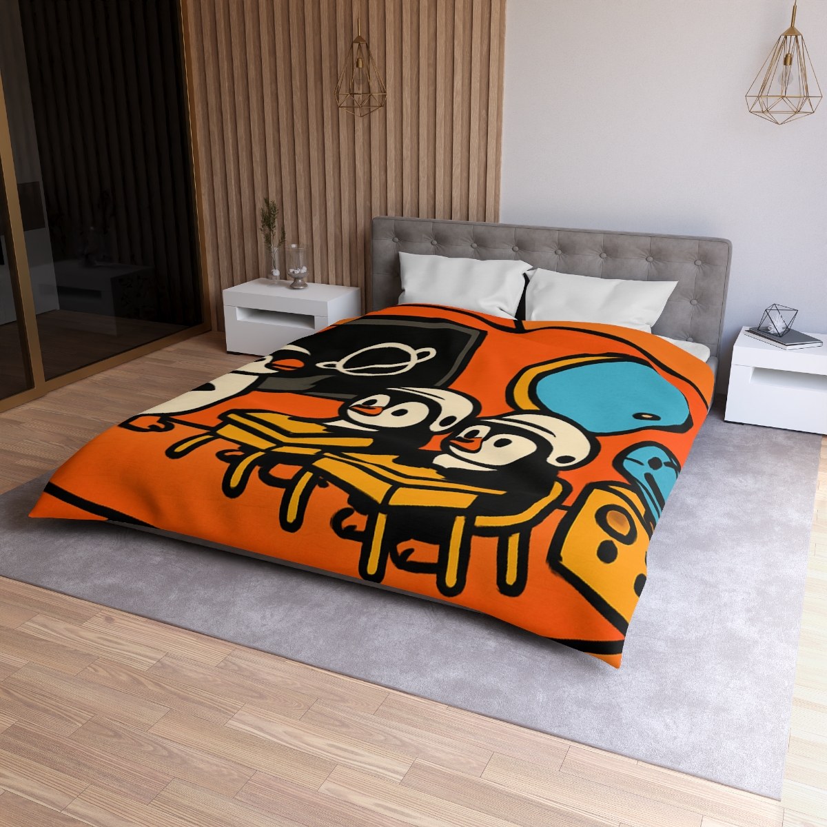 Rocket Classroom With Penguin Pilots duvets for gifts