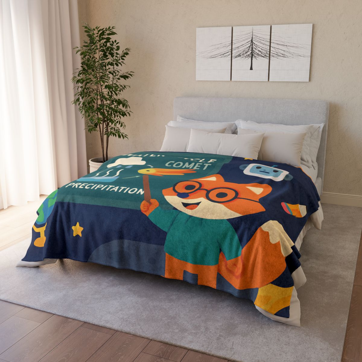 Comet Classroom With Professor Fox trendy patterned blankets