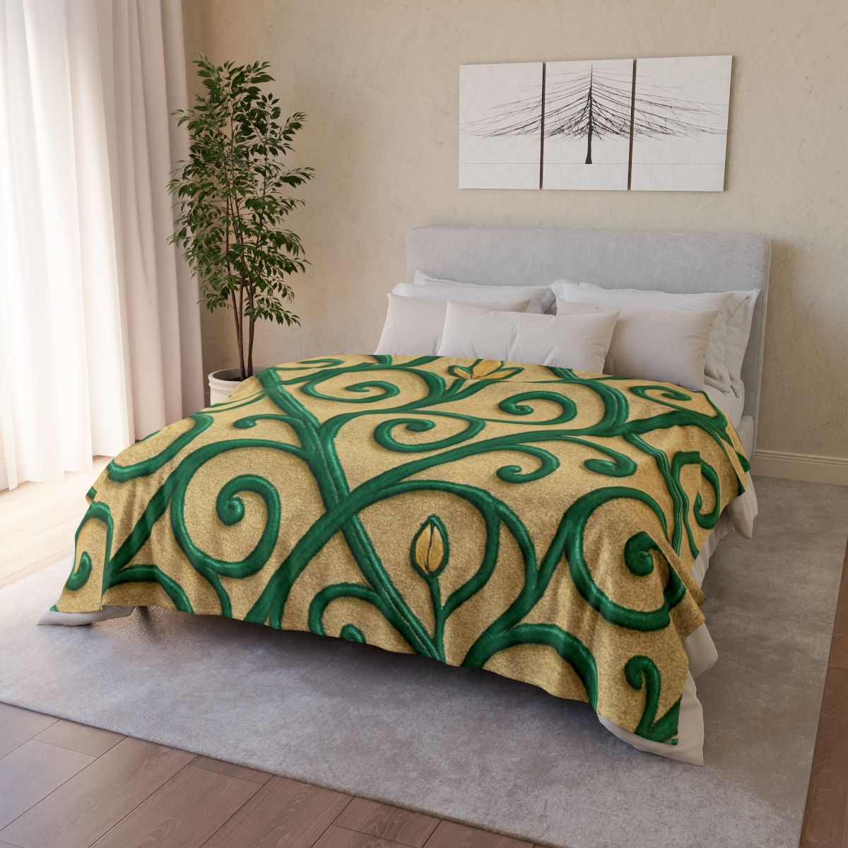 Vine Curl Lattice personalized cozy blankets