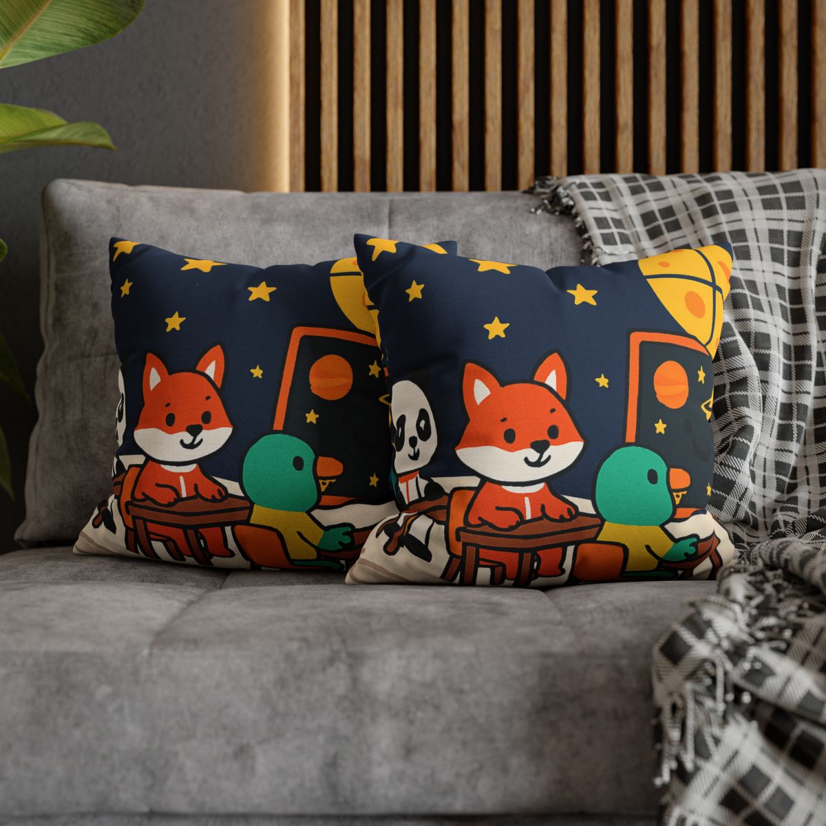 Space School For Curious Critters comfortable bedding pillow covers