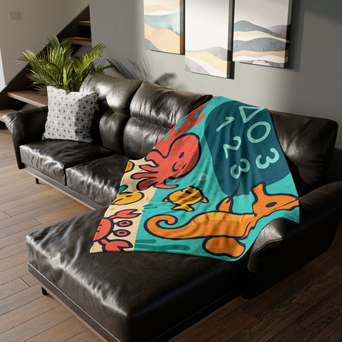 Coral Classroom With The Seahorse Teacher custom blankets