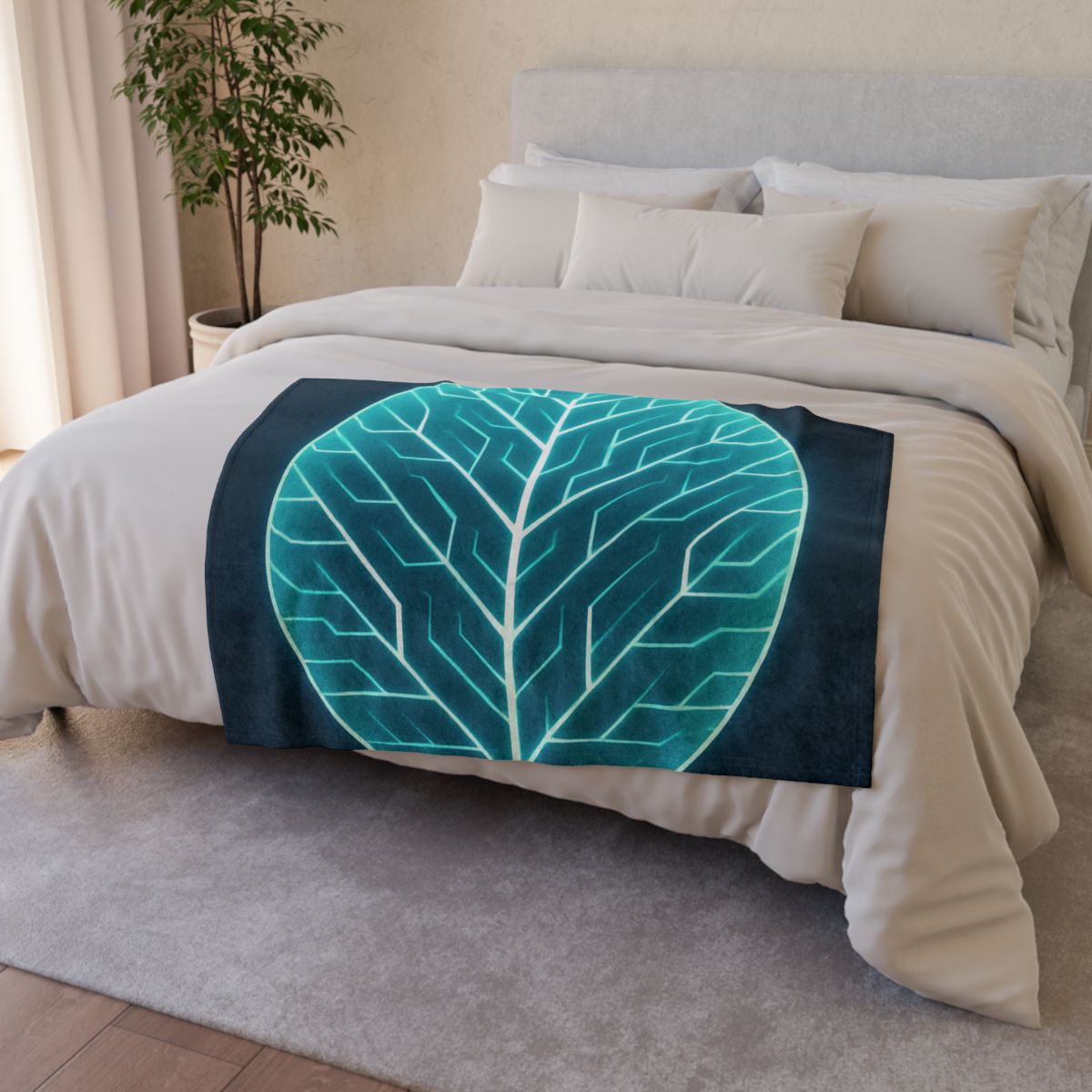 Galactic Leaf Vein Circuit unique gift blankets