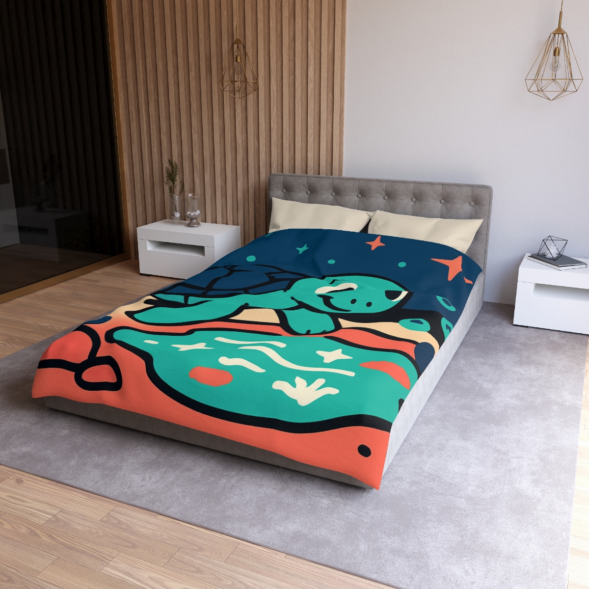 Starlight Sea Turtle Adventure personalized bedding duvets