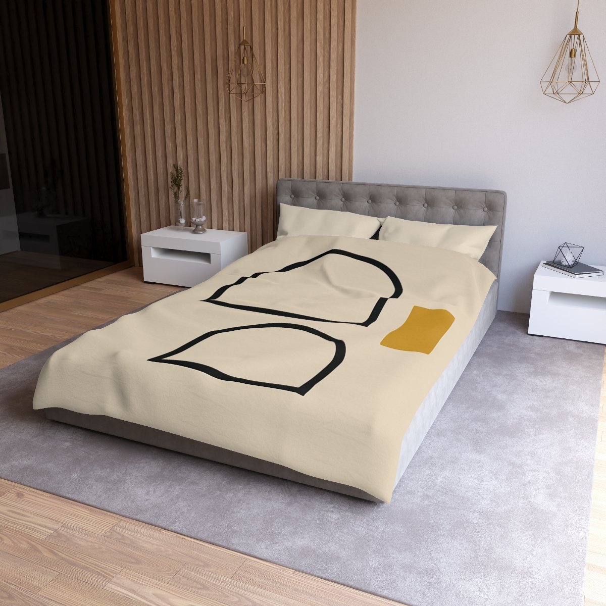 Arc Window Alignment designer printed duvets