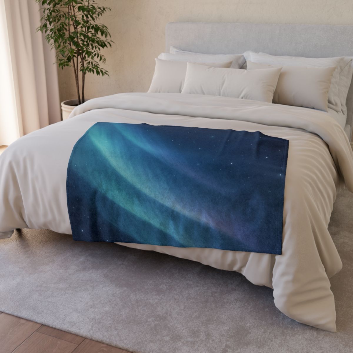 Aurora Veil Starstream designer printed blankets