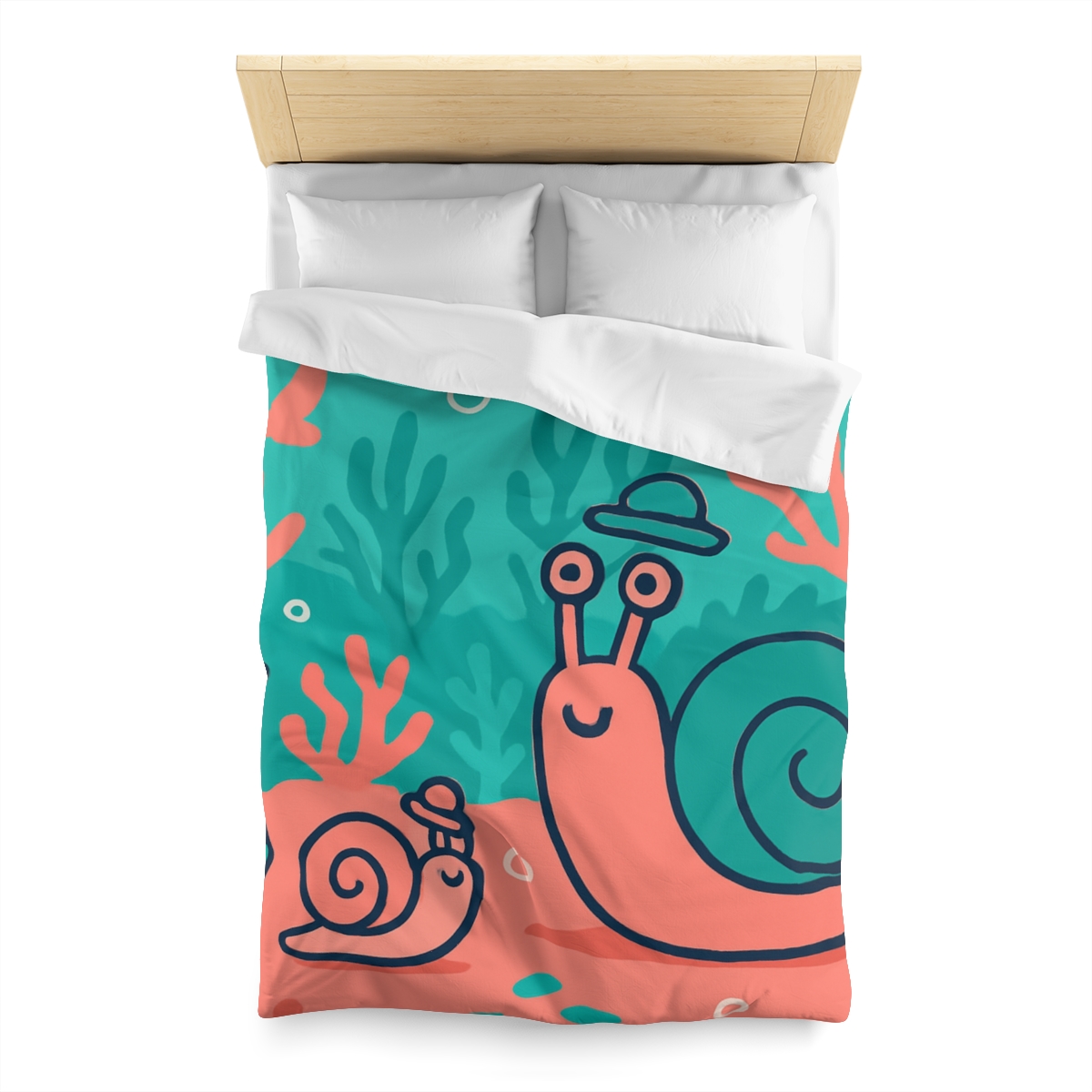 Coral City Snail Parade trendy bedroom duvets
