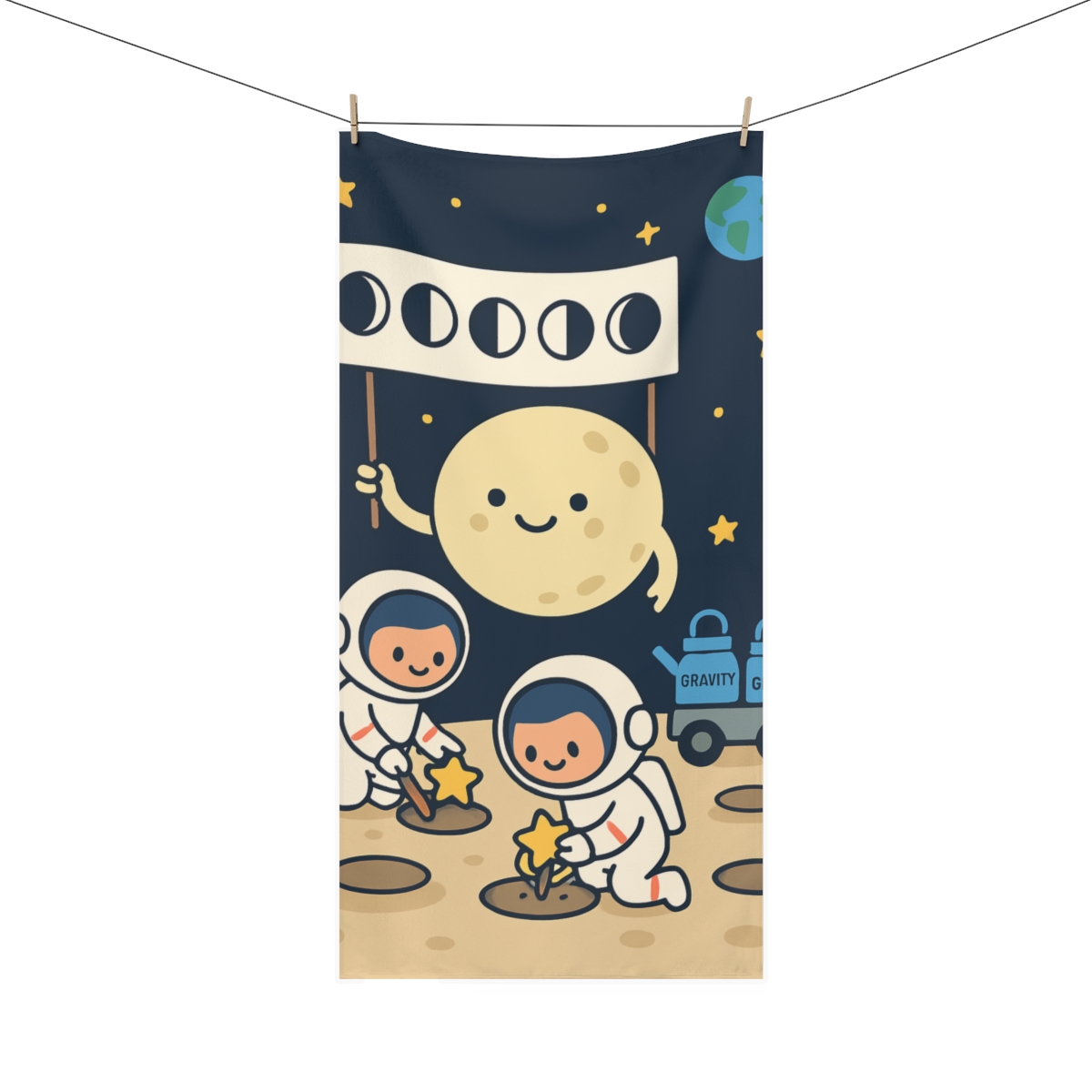 Moon Gardeners And The Phases Parade personalized bath towels