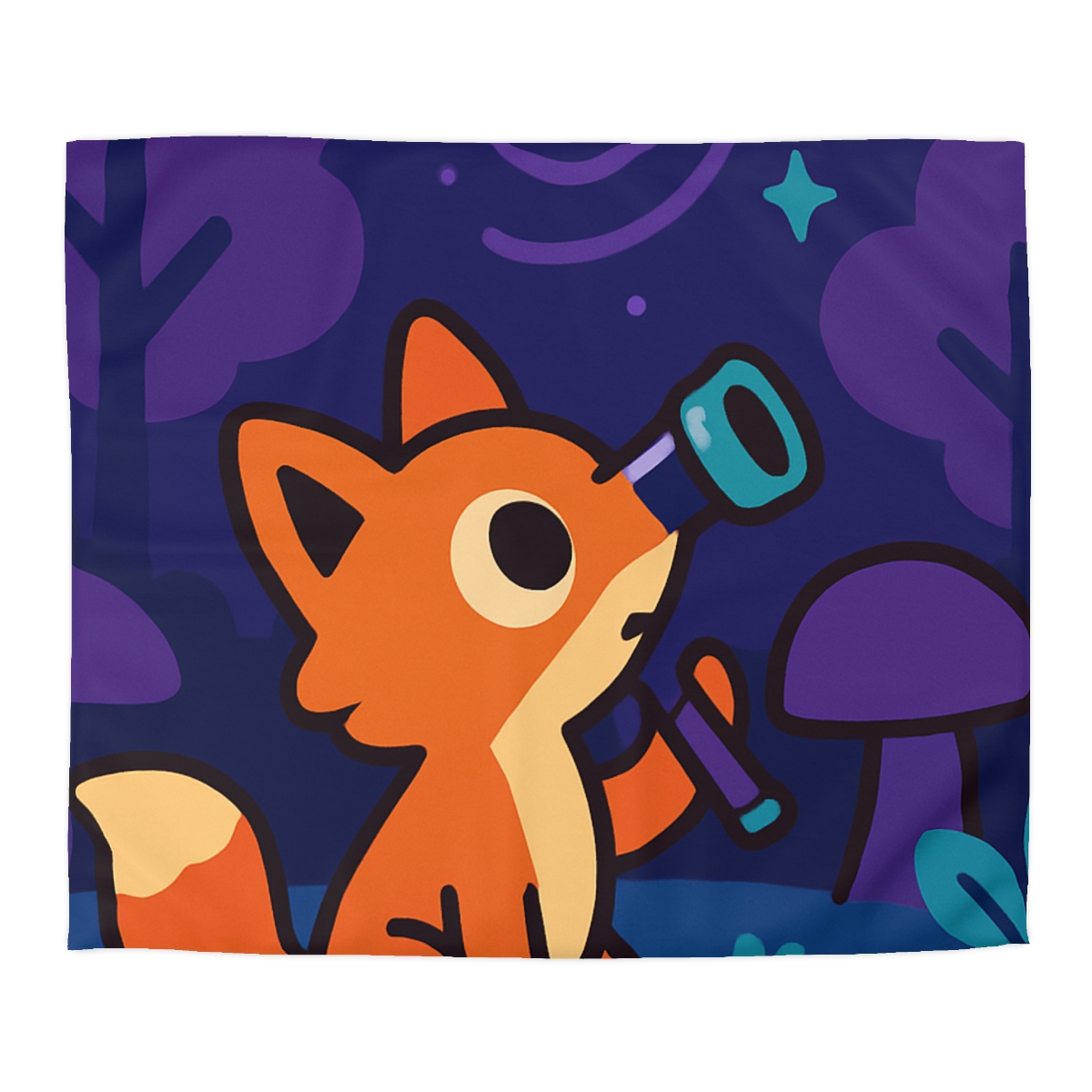 Nebula Forest Fox designer printed duvets