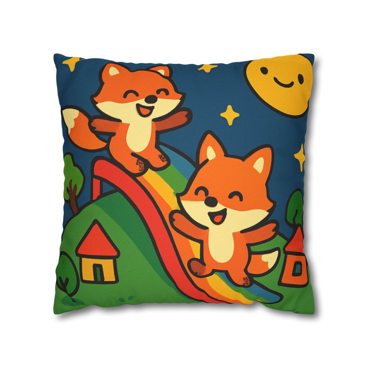 Planet Playground Of The Friendly Foxes trendy patterned pillow cases