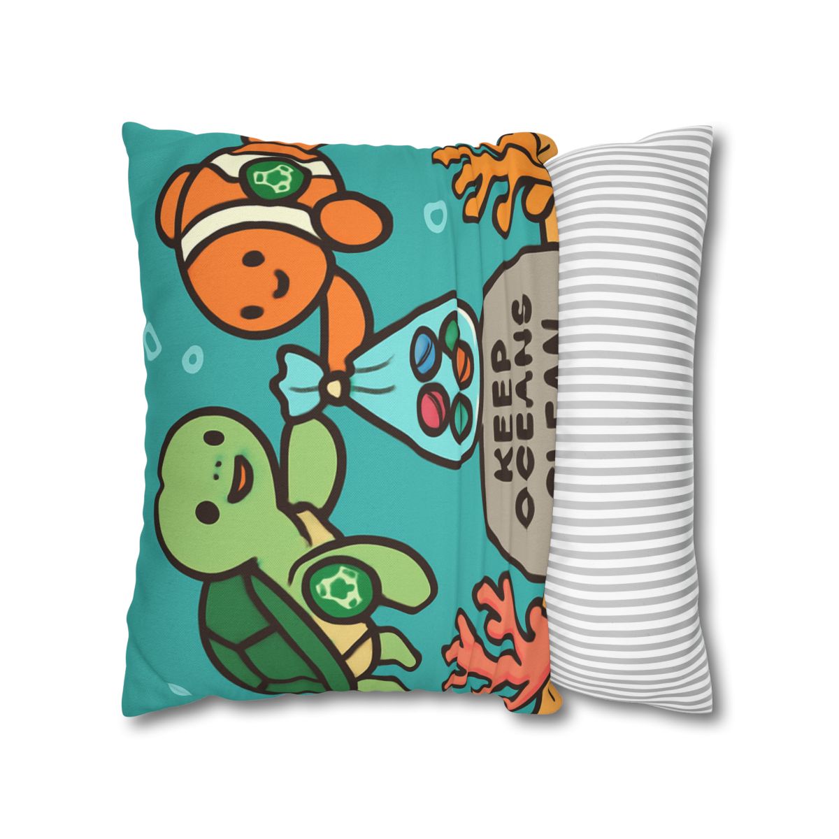 Coral Reef Cleanup Crew soft cotton pillow cases